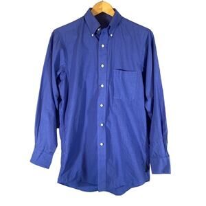 IZOD Blue Classic Collared Long Sleeve Button Down Shirt Men Sz 32/33 Small